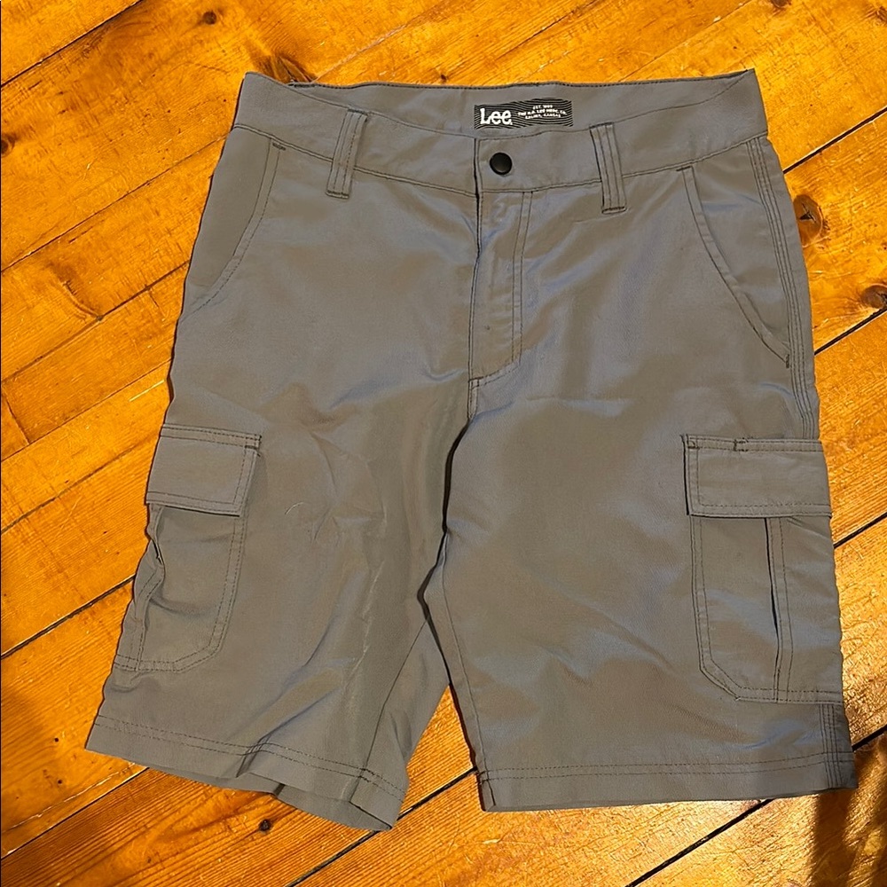 Lee Gray Cargo Shorts Durable Cotton Blend